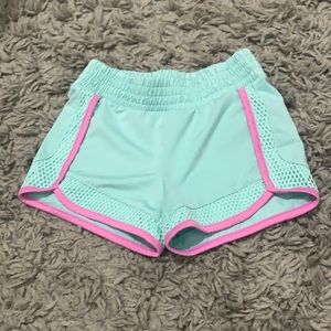 Green and pink shorts with a stretchy waist and is from target